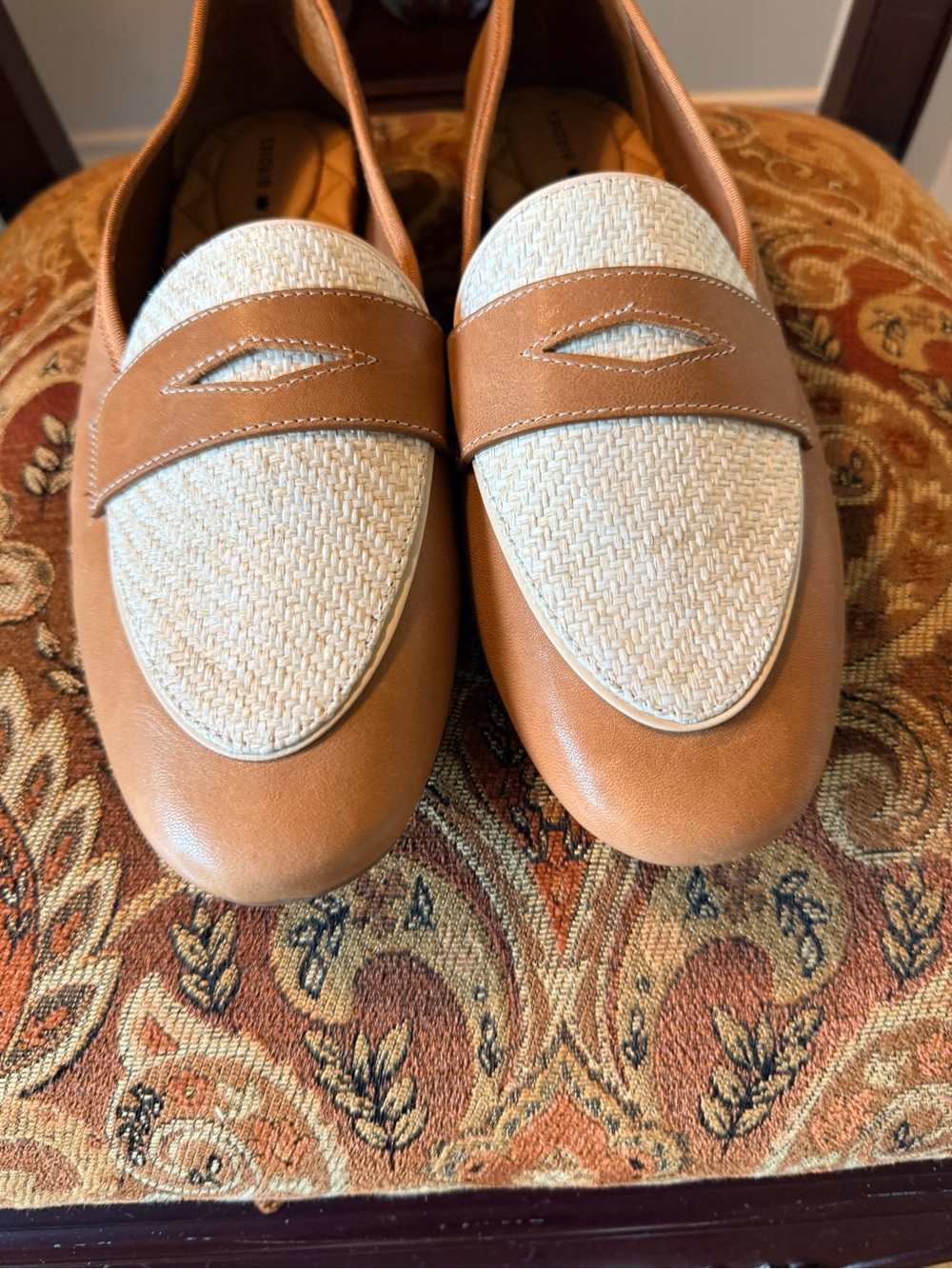 Birdies The Vesper. Slip on. 100% leather. Rubber sole. Cappuccino Raffia. 9.5 - Picture 3 of 12